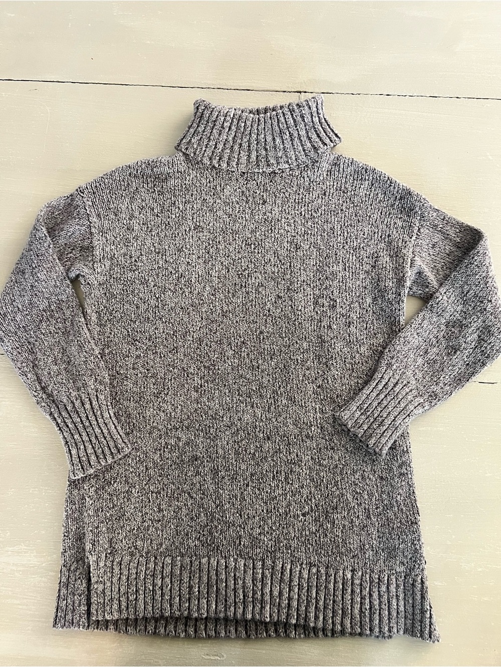 Eddie Bauer Lounge Gray Marled Chunky Knit Turtleneck Sweater M